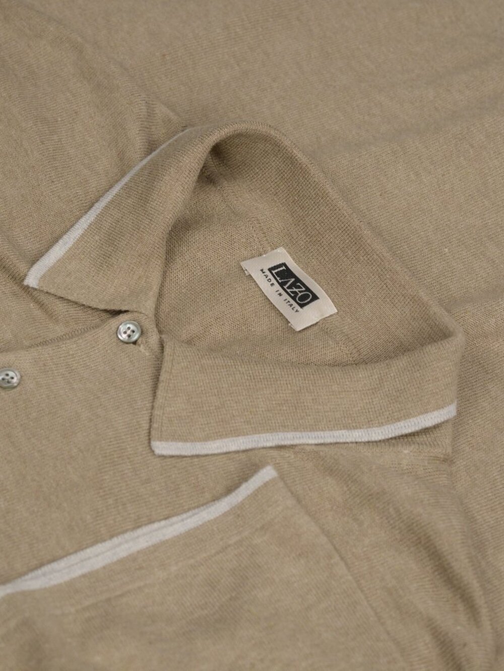 Lazo Mens XXL Fine Knit Short Sleeve Polo Shirt Tipped Collar Made in Italy